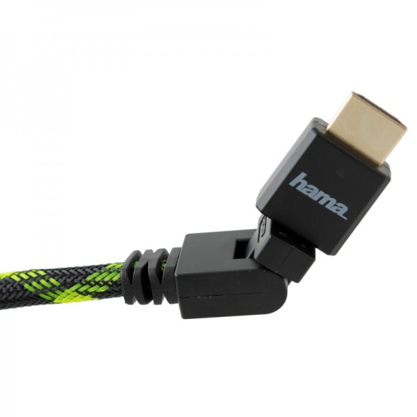 HDMI Kabel, 2m, Typ A/A, Hama, flexibel, Gewebe
