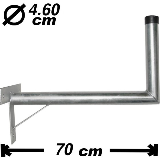 Wand-/Antennenhalter, 70cm, 46mm, 30cm hoch, Stahl