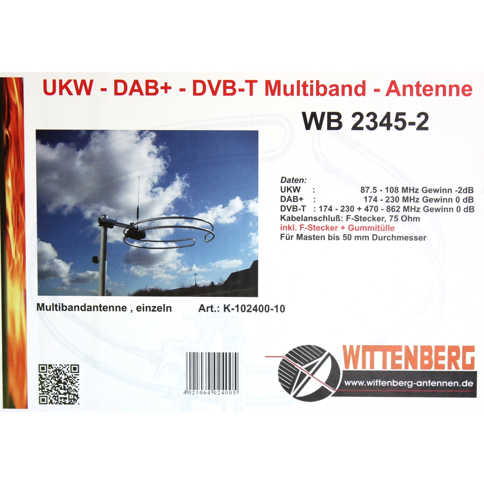 ASCI VUF 200 U Multiband-Kombi-Antenne  UKW-Antenne, DAB-Antenne, DVB-T- Antenne