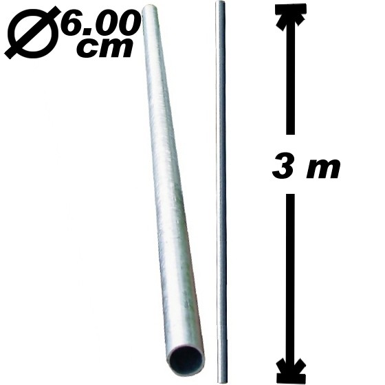 Mast 3.00m, 60mm, Mast, Stahl verzinkt, NUR ABHOLUNG