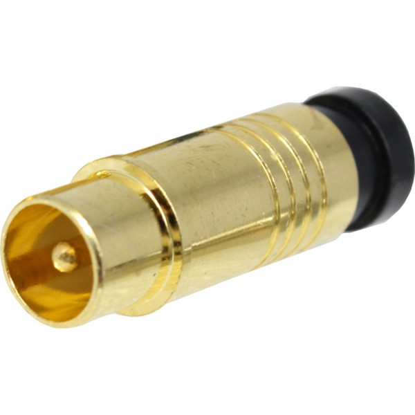 F-, 7.0mm, FSQ1, Kompression, IEC Stecker, Gold