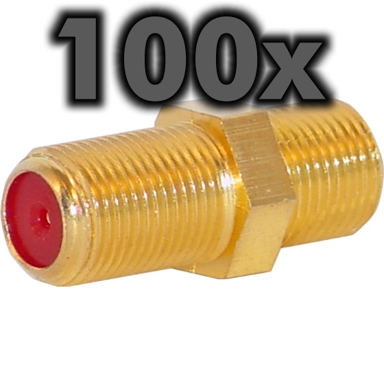 F-Verbinder, FF-13G, 2xBuchse, vergoldet,100 Stück