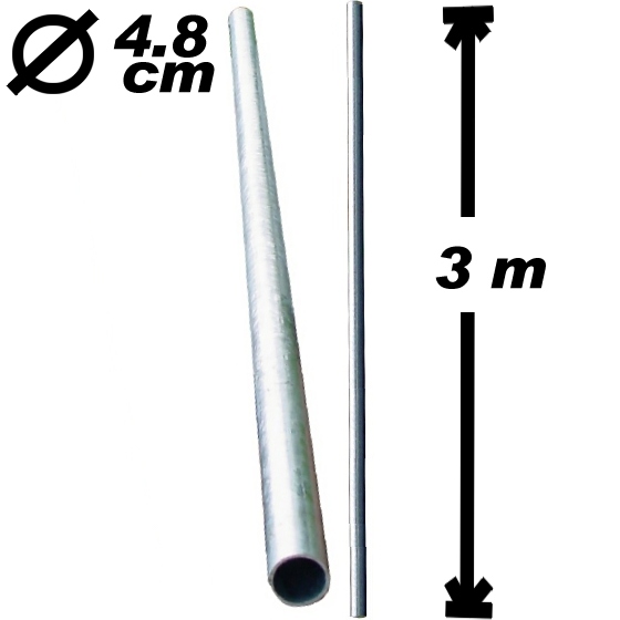 Mast 3.00m, 48mm, Stahl verzinkt NUR ABHOLUNG