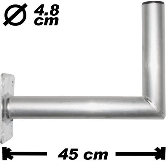 Wand-/Antennenhalter, 45cm, 48mm, Alu