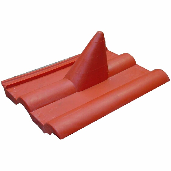 Dachziegel / Dachpfanne, Frankfurter, Kunst, rot