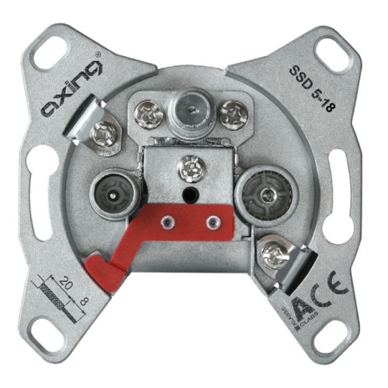 Antennendose, SAT/TV/Radio - Axing SSD 5-18, Einkabelt.