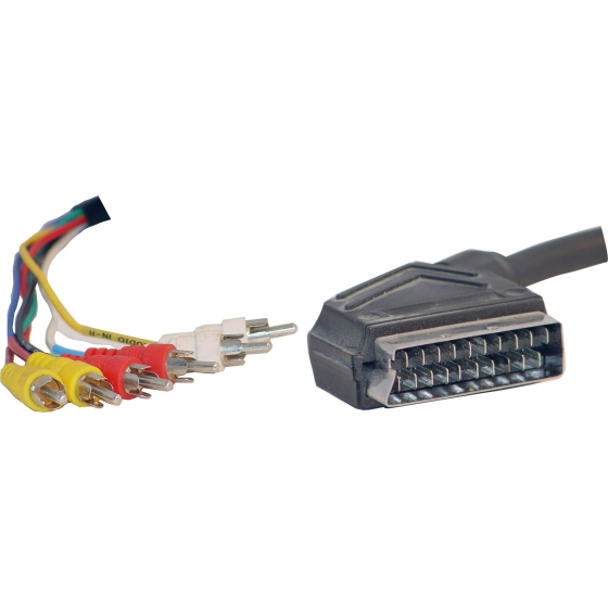 Scart/Cinch-kabel 2-RCA V/4-RCA-A