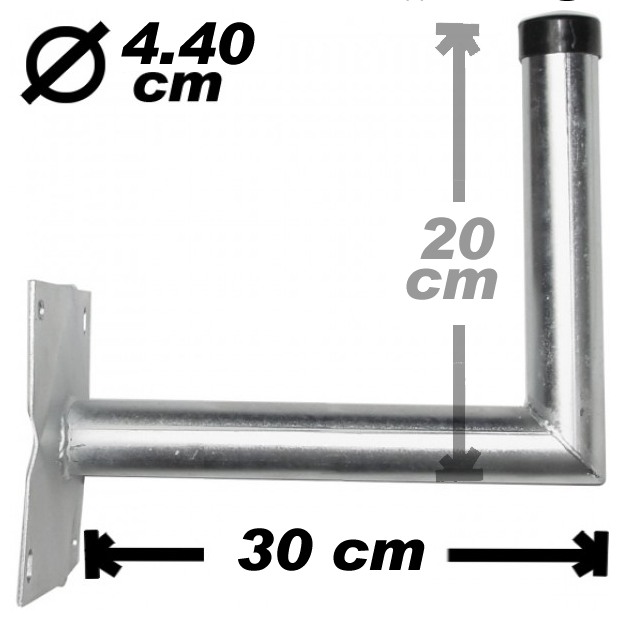 Wand-/Antennenhalter, 30cm, 44mm, Stahl