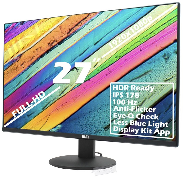 MSI Pro Monitor 27 Zoll, 1ms, 100Hz, FullHD, IPS, LED