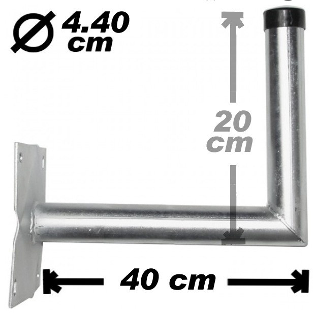 Wand-/Antennenhalter, 40cm, 44mm, Stahl