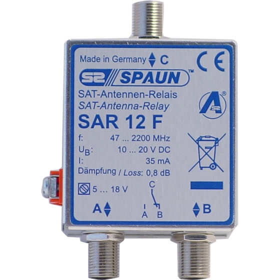 Relais Koax, 0/12-V, Spaun SAR-12F