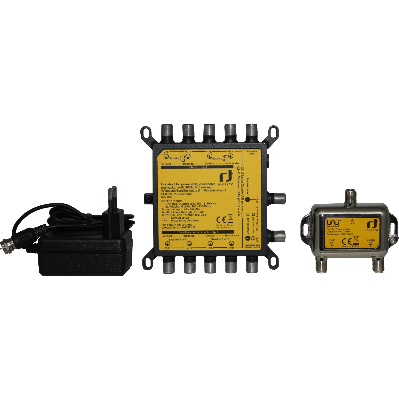 Inverto Unicable2 32-fach Wideband/Quattro Multischalter IDLU-UWT110-CUO1O-32P