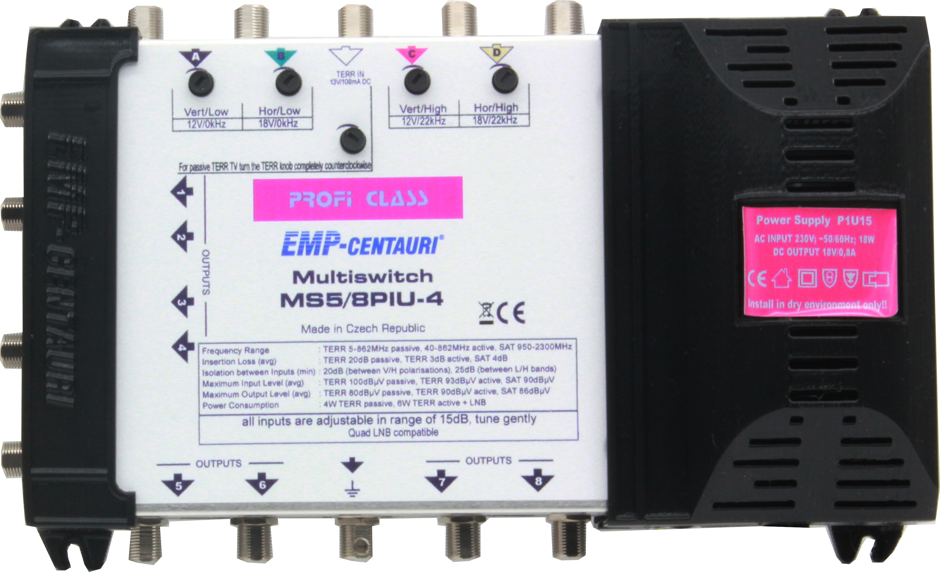 5x 8, EMP, PROFI-CLASS Multischalter, PIU-4, NT